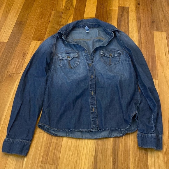 Xhilaration Womens Blue Button Down Shirt Size XS - Picture 1 of 6